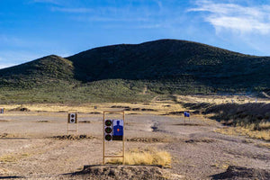 open field with shooting targets