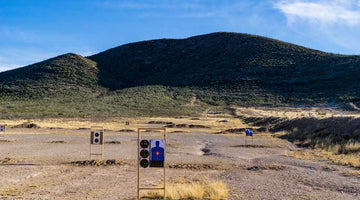 open field with shooting targets